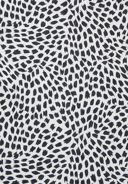 edit - Roll up sleeve notch neck blouse - minimal animal