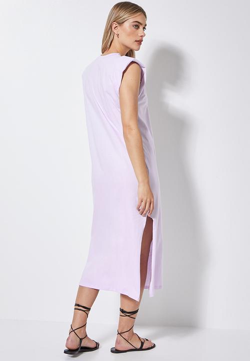 Superbalist - Shoulder pad column dress - lavender