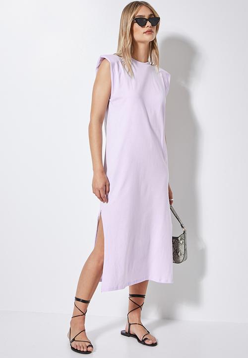 Superbalist - Shoulder pad column dress - lavender