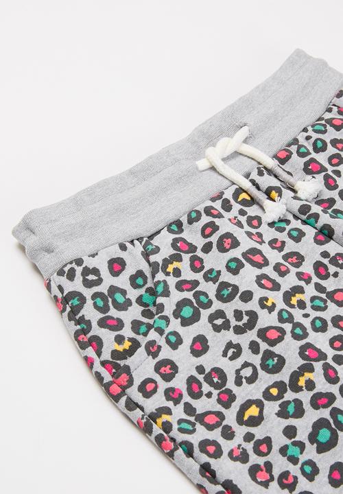 MINOTI - Girls basic aop fleece sweatset - grey