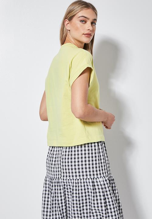 Superbalist - Rib trim tee - pale green