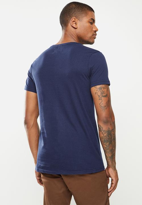 Aca Joe - High square logo tee - navy