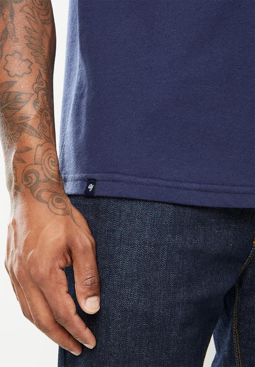 Aca Joe - High square flat print tee - navy