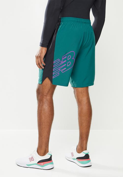 New Balance  - Tenacity 9in short print - mountain teal