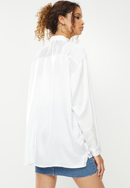Missguided - Basic satin shirt - white
