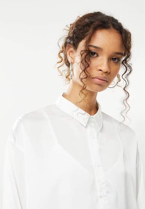 Missguided - Basic satin shirt - white