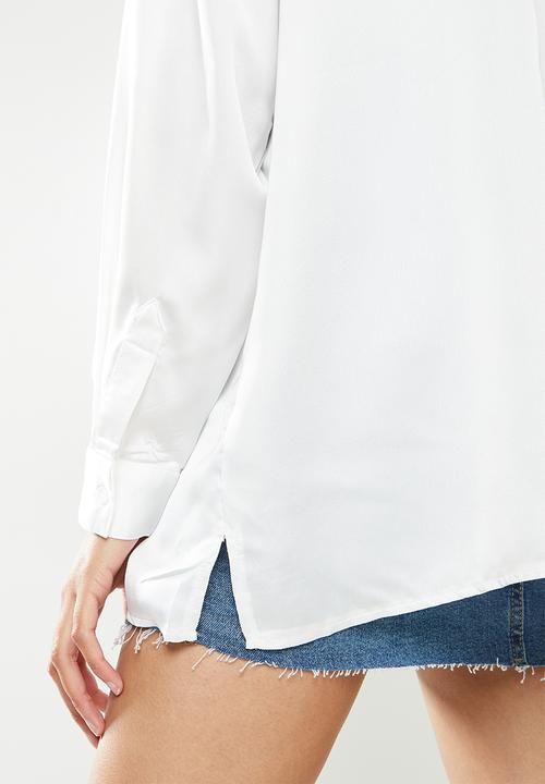 Missguided - Basic satin shirt - white