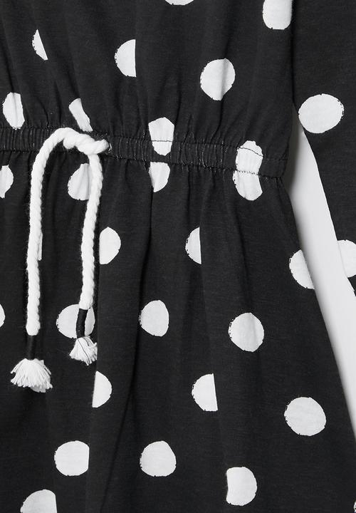 MINOTI - Girls basic jersey dress - black & white 