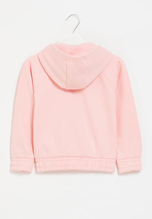 MINOTI - Girls basic fleece zip thru hooded top - pink