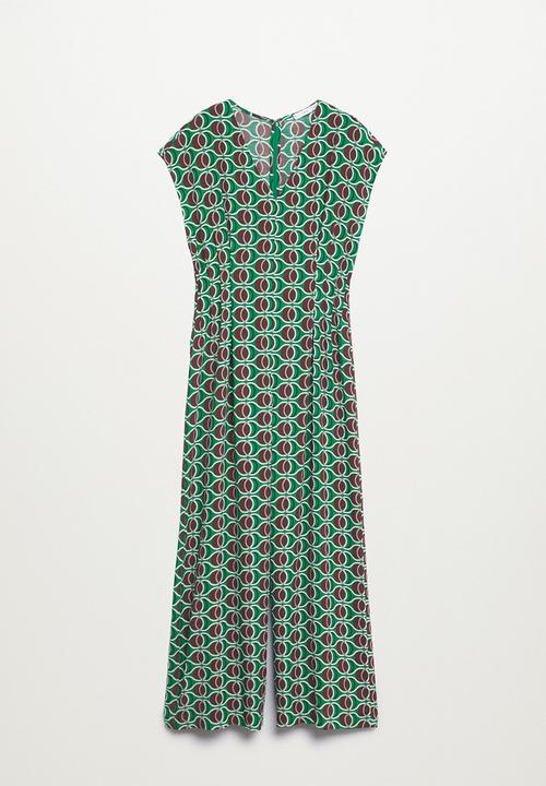 MANGO - One-piece suit pleaty - green