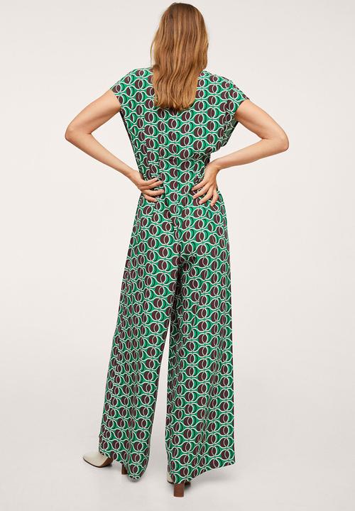 MANGO - One-piece suit pleaty - green