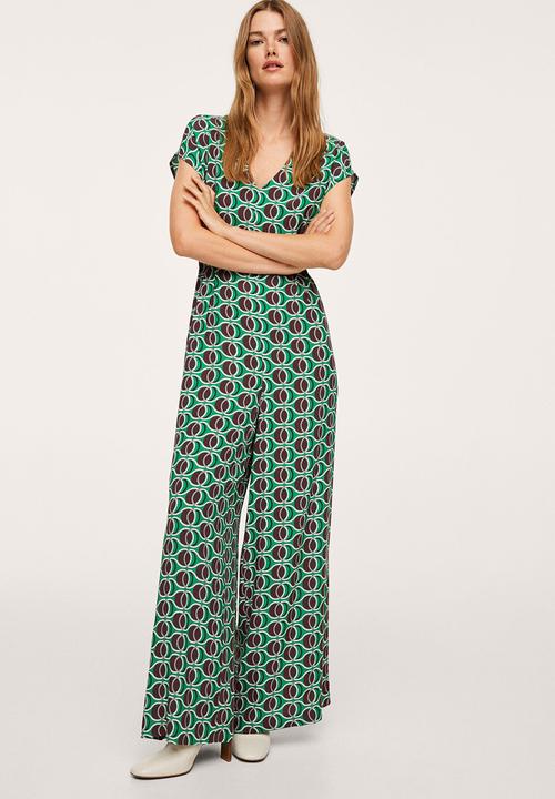 MANGO - One-piece suit pleaty - green