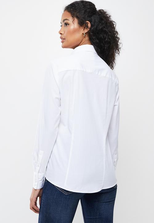 POLO - Jamie basic long sleeve shirt - white