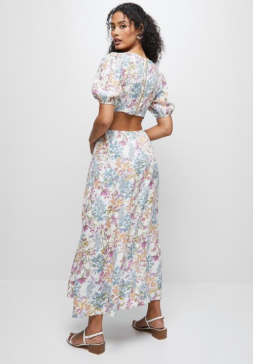 MILLA - Linen cut out midi dress - multi