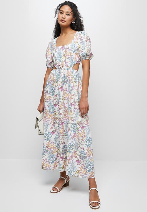 MILLA - Linen cut out midi dress - multi