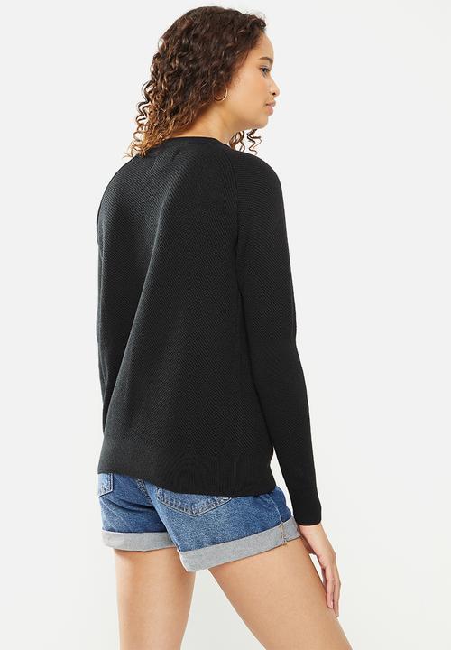 Converse - Eng. knit raglan - black