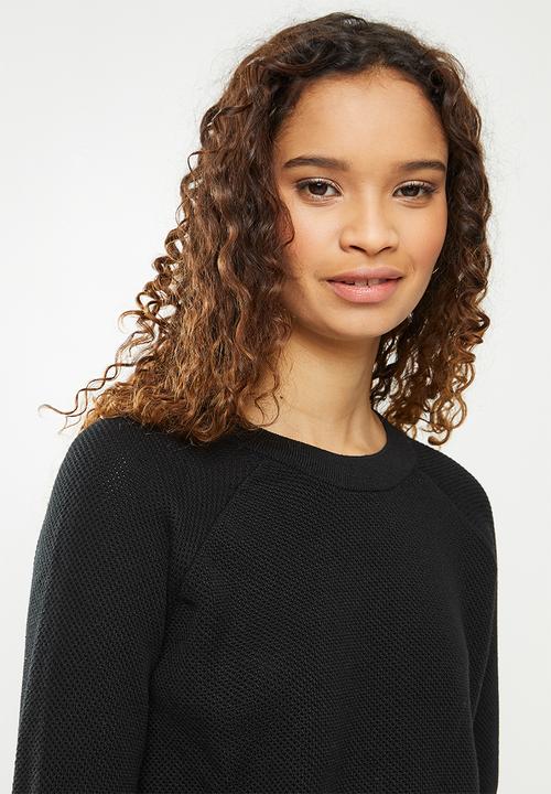 Converse - Eng. knit raglan - black