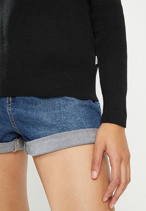 Converse - Eng. knit raglan - black