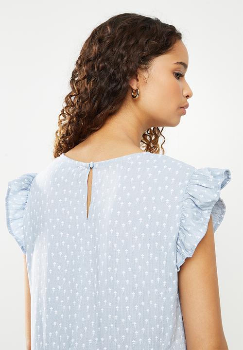 Revenge - Cap sleeve smock dress - blue