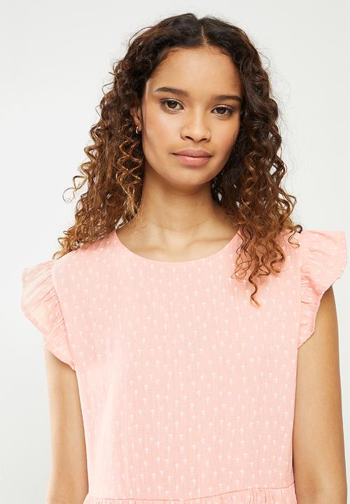 Revenge - Cap sleeve smock dress - pink