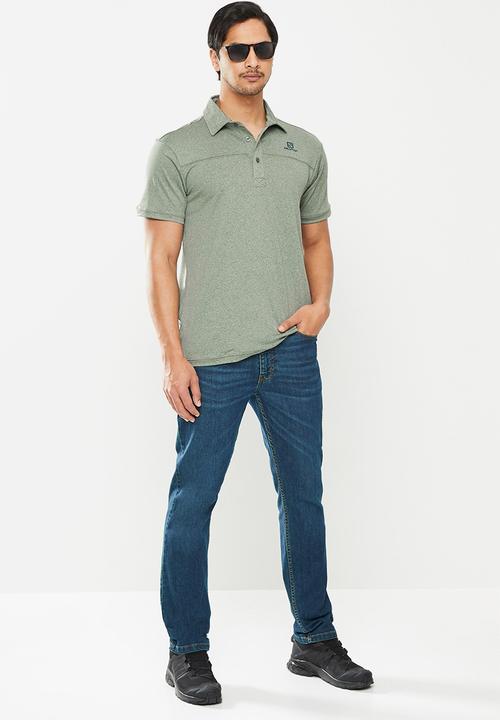 Salomon - Stratos short sleeve polo m - grey