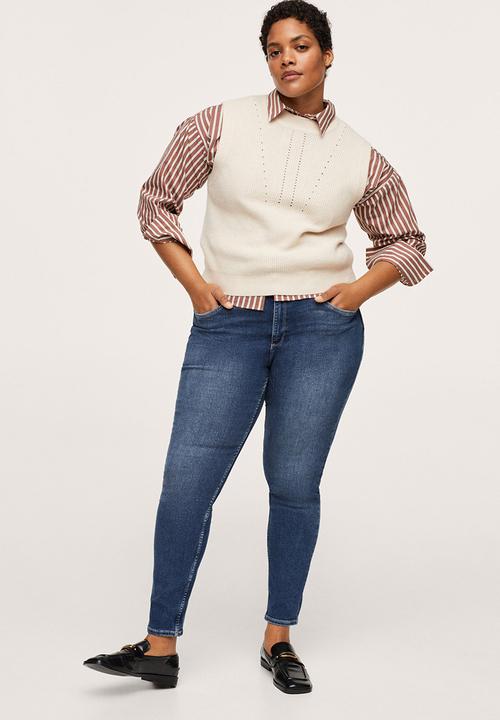 MANGO - Plus jeans pushup - medium blue