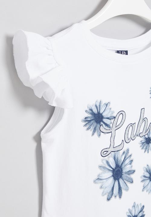 LAB - Girls lab flower tee - white