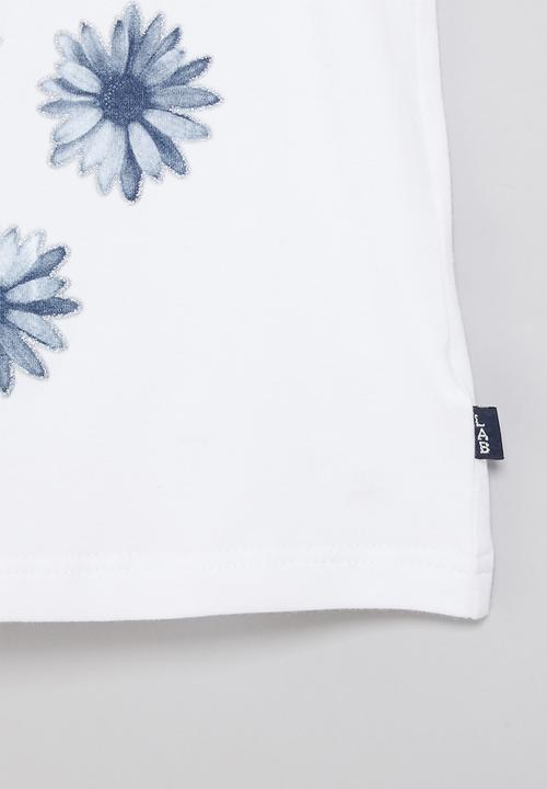 LAB - Girls lab flower tee - white