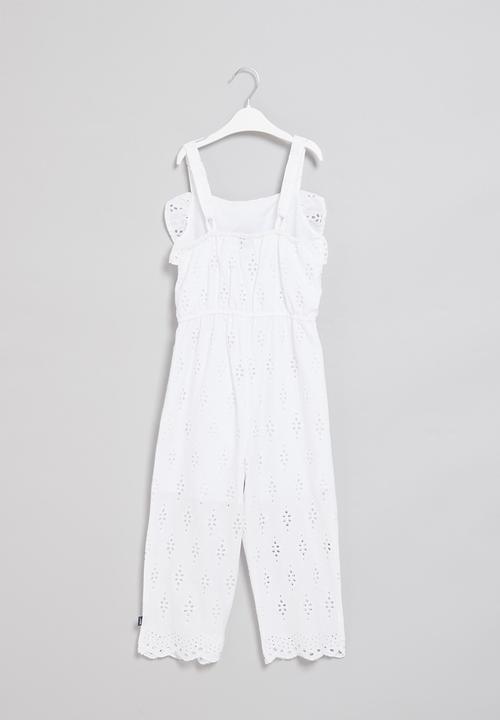 LAB - Girls anglaise jumpsuit - white