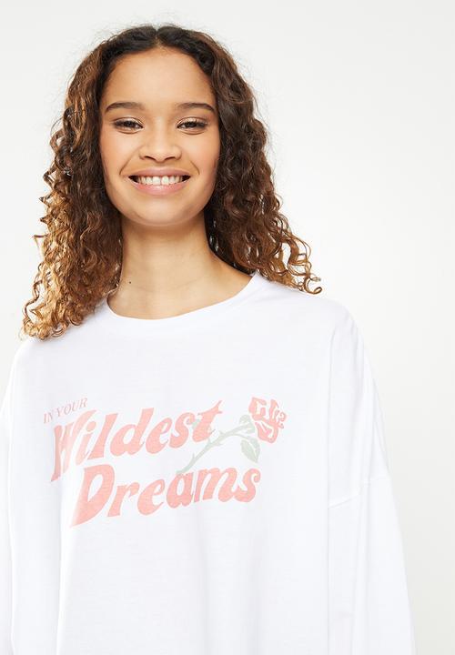 Cotton On - Bree graphic long sleeve wildest dreams - white