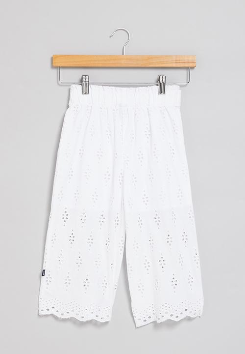 LAB - Girls anglaise pants - white