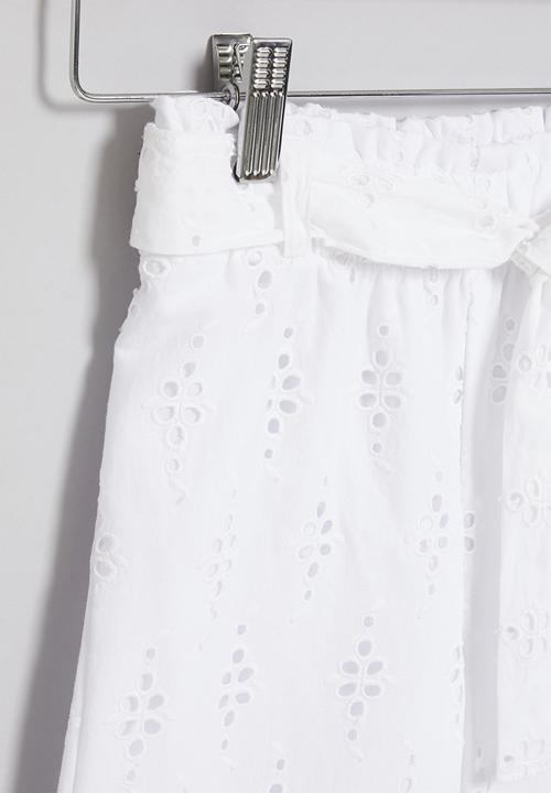LAB - Girls anglaise pants - white