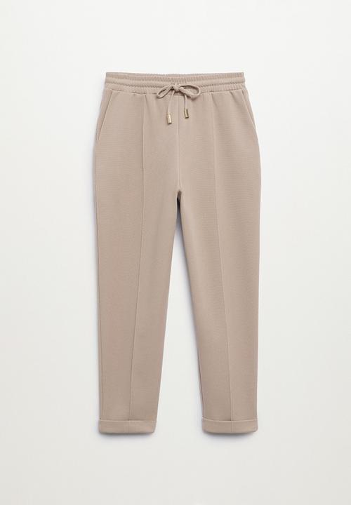 MANGO - Trousers florida1 - light pastel grey
