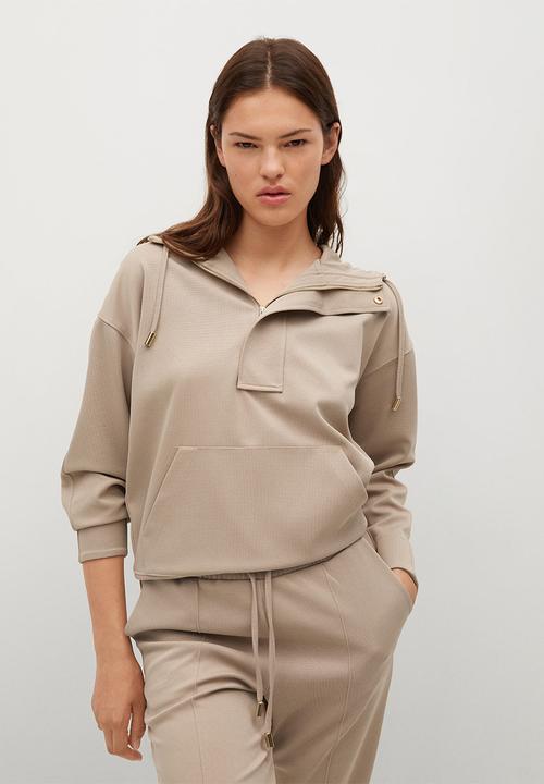 MANGO - Trousers florida1 - light pastel grey