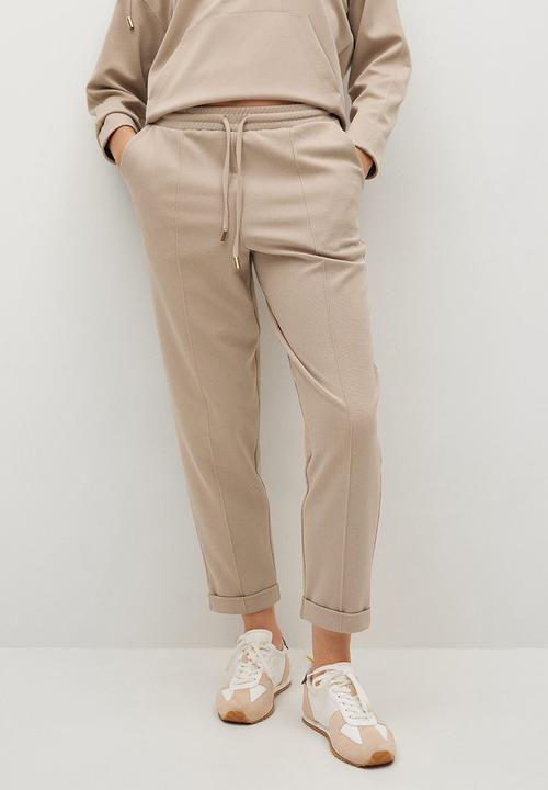 MANGO - Trousers florida1 - light pastel grey