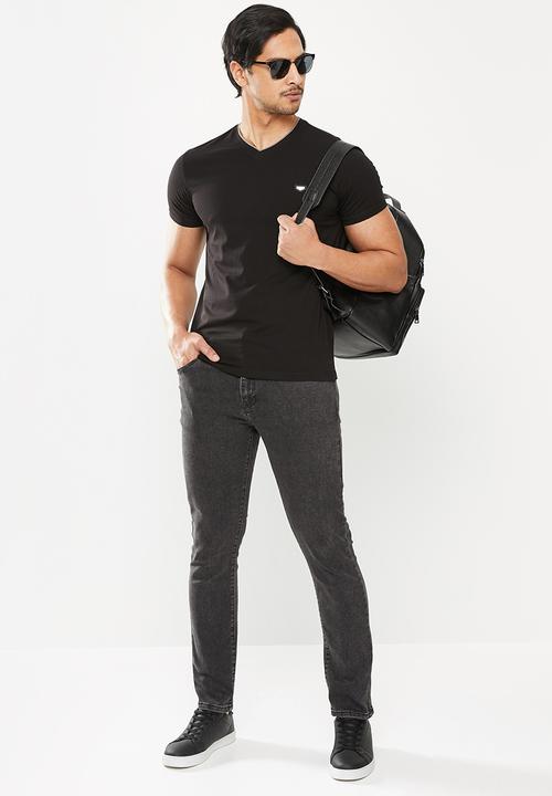 Pierre Cardin - Cot stretch v-neck - black