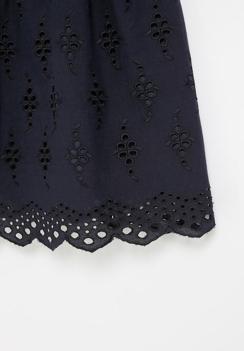 LAB - Girls sleeveless anglaise top - navy