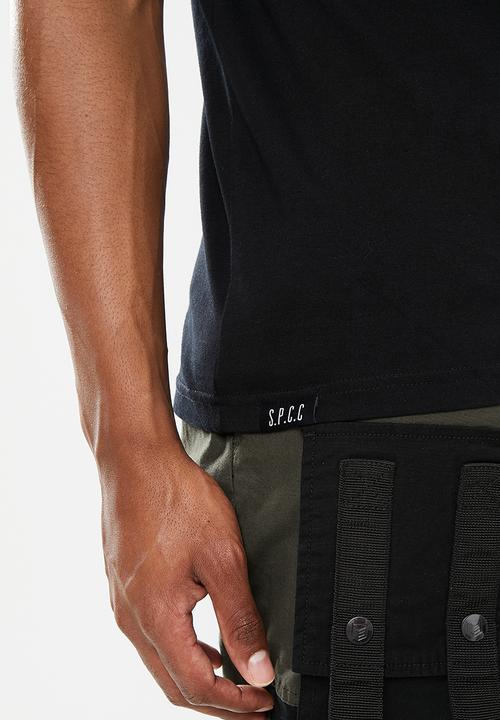 S.P.C.C - Trak regular fit straight hem tee - black