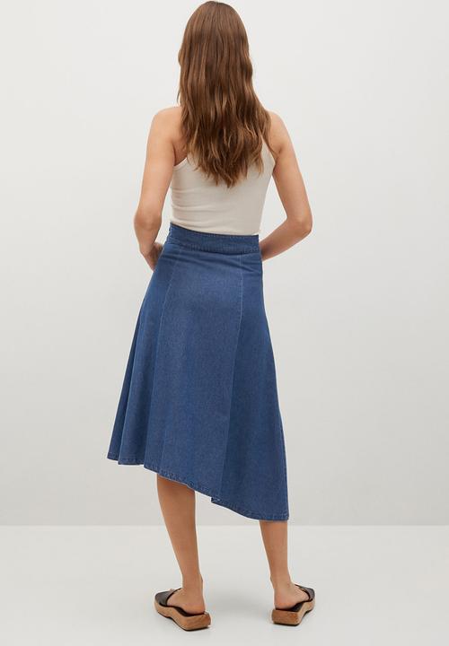 MANGO - Skirt gaia-h - open blue
