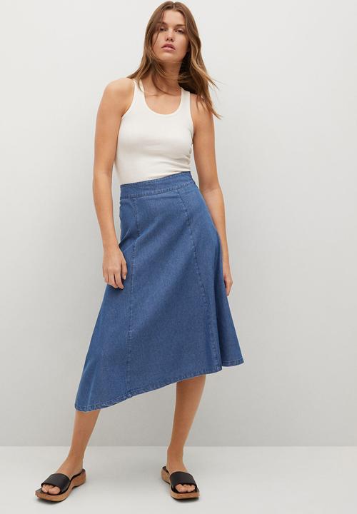 MANGO - Skirt gaia-h - open blue