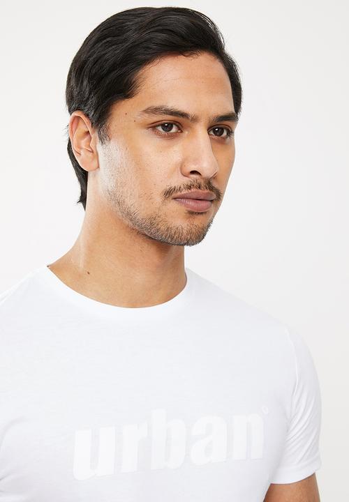 urban° - Urban flock logo short sleeve t-shirt - white