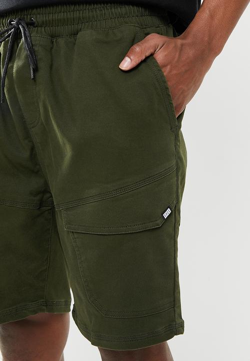 S.P.C.C - Otto regular fit elasticated shorts - green