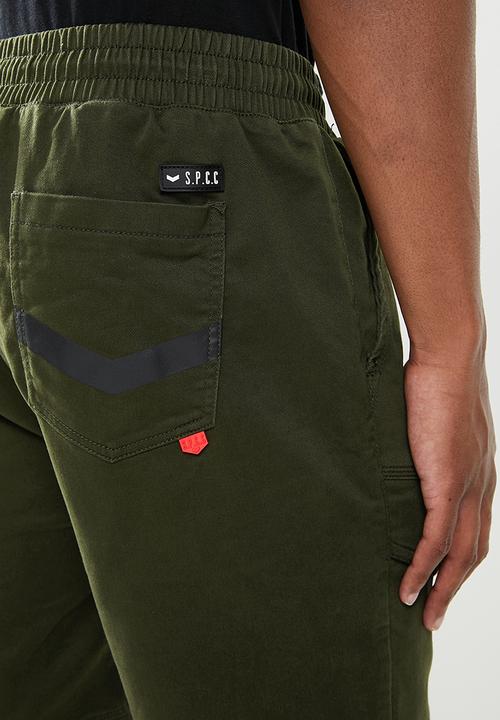 S.P.C.C - Otto regular fit elasticated shorts - green