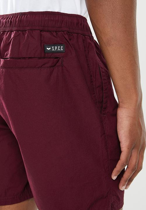 S.P.C.C - Olsen regular fit elasticated shorts - burgundy