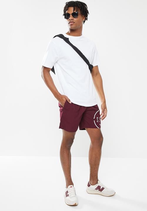S.P.C.C - Olsen regular fit elasticated shorts - burgundy