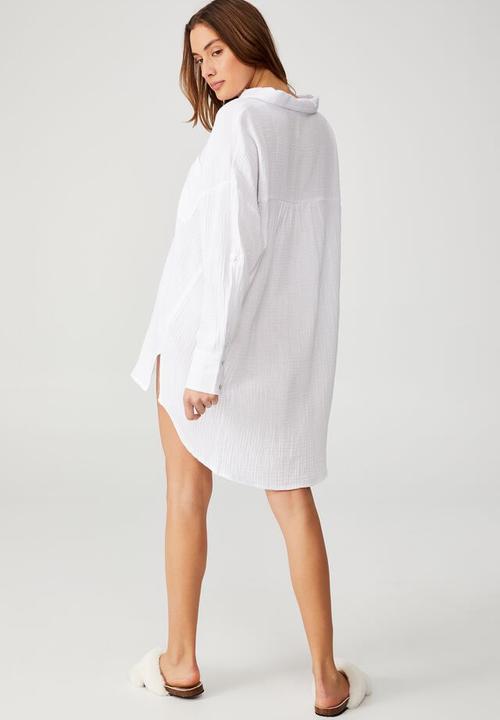 Cotton On - Pre party oversized shirt nightie - white
