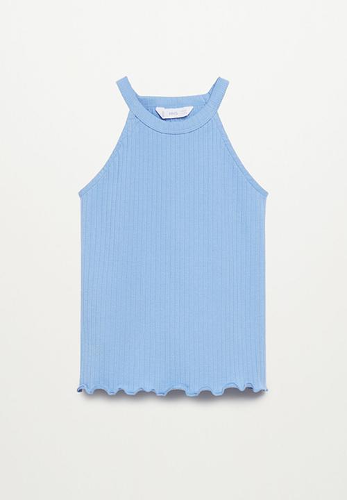 MANGO - T-shirt lane - medium blue