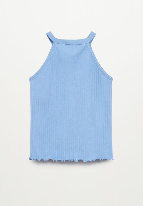 MANGO - T-shirt lane - medium blue