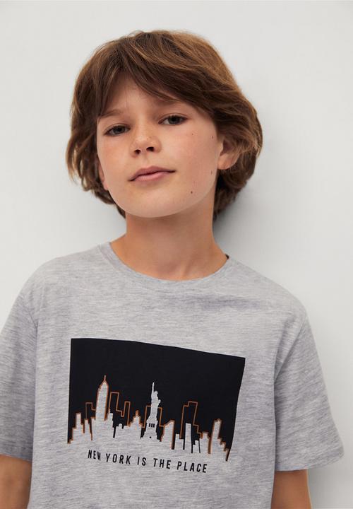 MANGO - T-shirt east - grey 