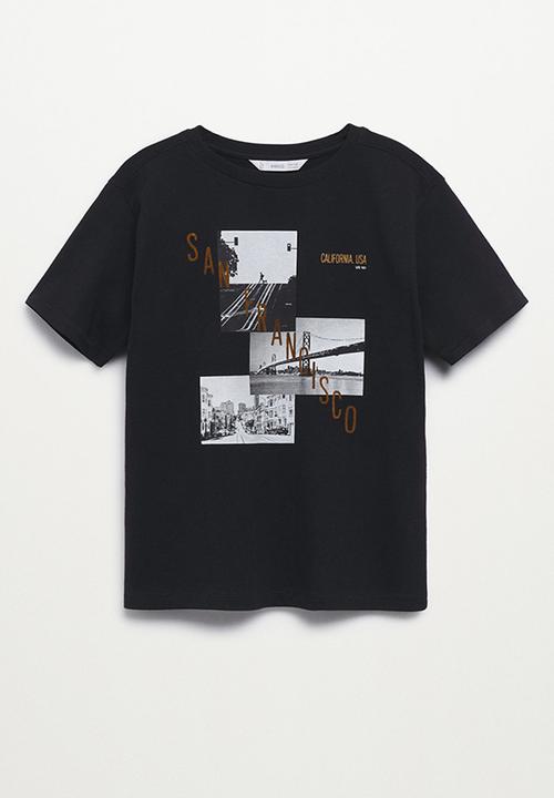 MANGO - T-shirt scene - black